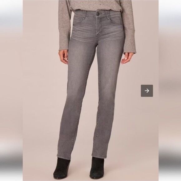 Democracy “Ab-solution” Women's Sz 10 Gray Denim Booty Lift Straight Leg Jeans - Picture 1 of 14